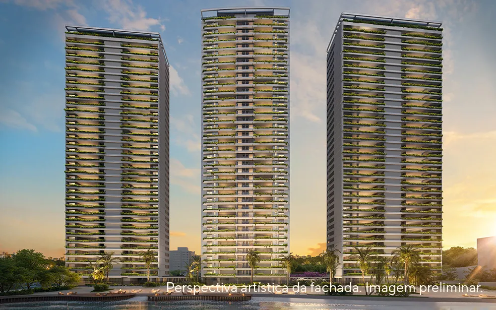 Fachada das três torres · imagem ilustrativa da Even