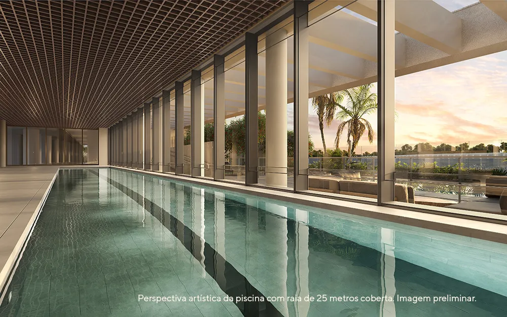 Piscina coberta com raia de 25 metros · imagem ilustrativa da Even
